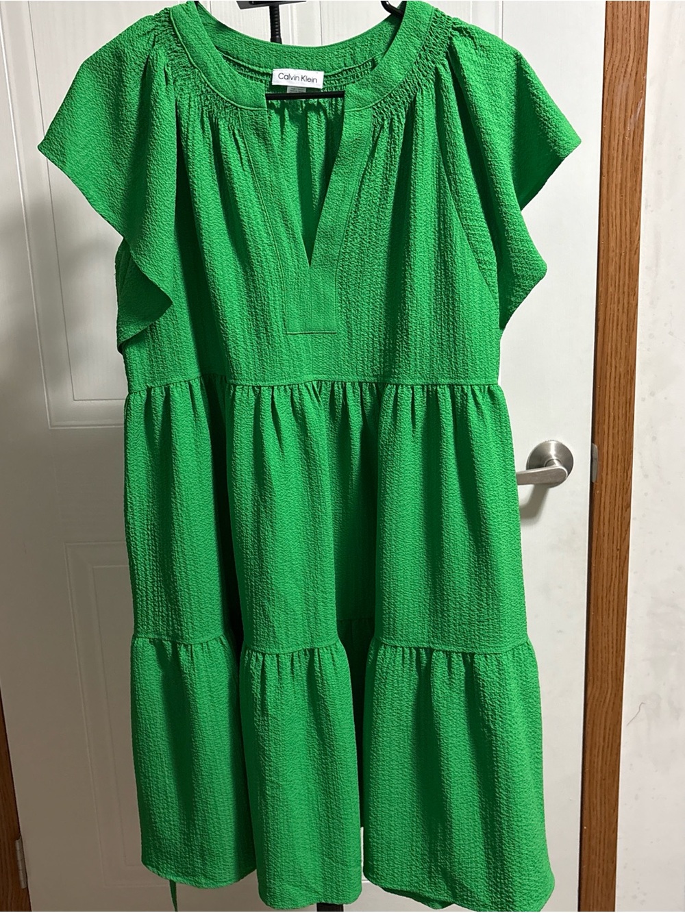 Calvin Klein Vibrant Green Textured Dress